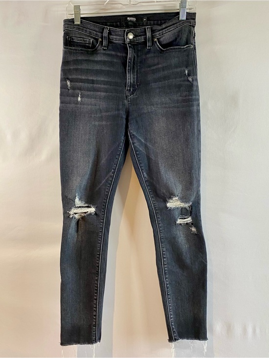 Hudson Jeans Denim - Hudson Barbara Super Skinny Black Distressed Jeans, size 28